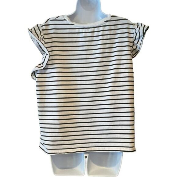 Striped Shein Curve Womens T-Shirt With Red Heart Patch White & Black 2XL - Picture 5 of 10